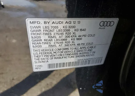 2014 Audi Q7 Premium Plus from USA, damaged, VIN WA1LMAFE5ED013640